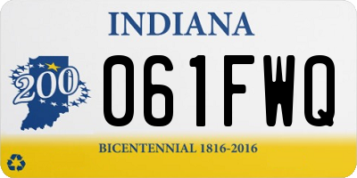 IN license plate 061FWQ
