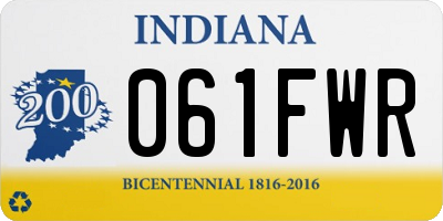 IN license plate 061FWR