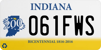 IN license plate 061FWS