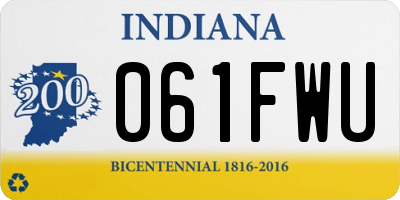 IN license plate 061FWU
