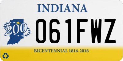 IN license plate 061FWZ
