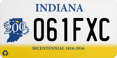 IN license plate 061FXC