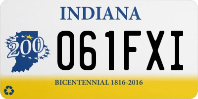 IN license plate 061FXI