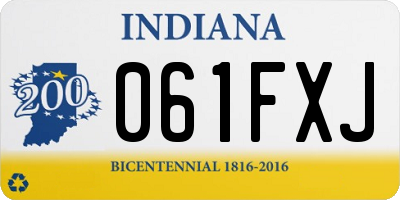 IN license plate 061FXJ
