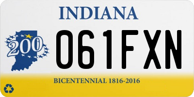 IN license plate 061FXN