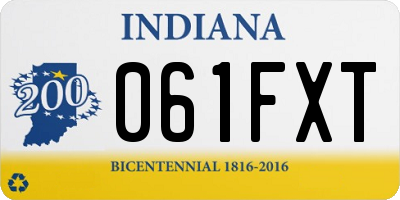 IN license plate 061FXT