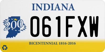 IN license plate 061FXW