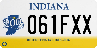 IN license plate 061FXX