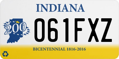 IN license plate 061FXZ
