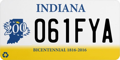 IN license plate 061FYA