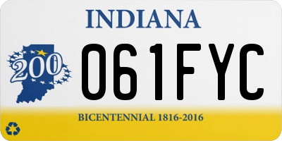 IN license plate 061FYC
