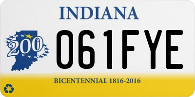 IN license plate 061FYE