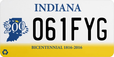 IN license plate 061FYG