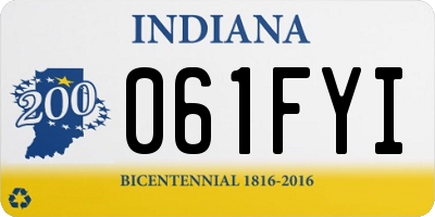 IN license plate 061FYI