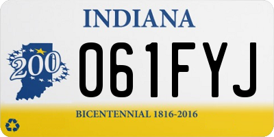 IN license plate 061FYJ
