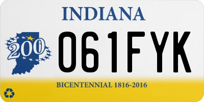 IN license plate 061FYK