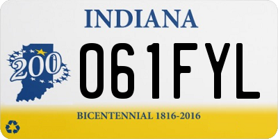 IN license plate 061FYL