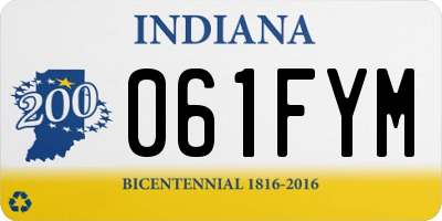 IN license plate 061FYM