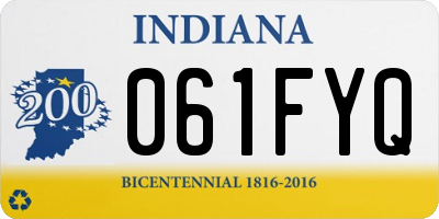 IN license plate 061FYQ