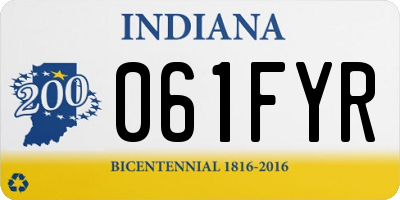 IN license plate 061FYR
