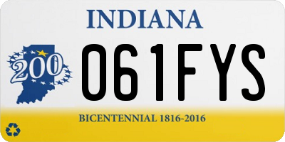 IN license plate 061FYS
