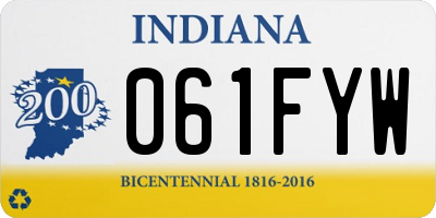 IN license plate 061FYW