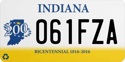 IN license plate 061FZA