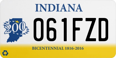IN license plate 061FZD