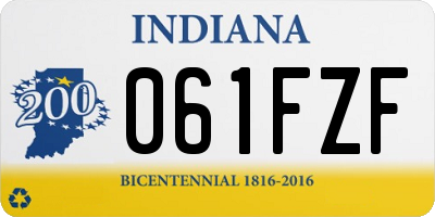 IN license plate 061FZF