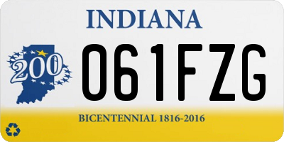 IN license plate 061FZG