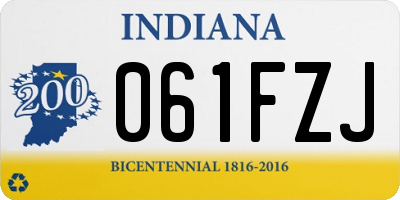 IN license plate 061FZJ