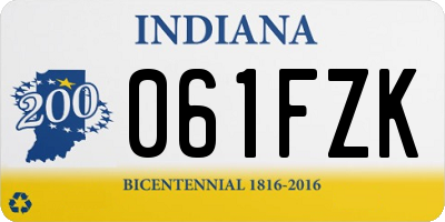 IN license plate 061FZK