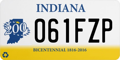 IN license plate 061FZP