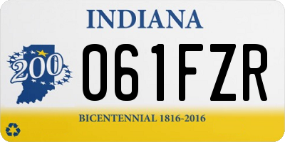 IN license plate 061FZR