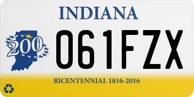 IN license plate 061FZX