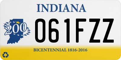 IN license plate 061FZZ