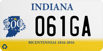 IN license plate 061GA
