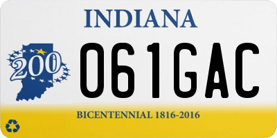 IN license plate 061GAC