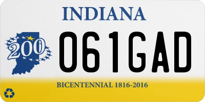IN license plate 061GAD