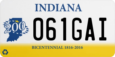 IN license plate 061GAI