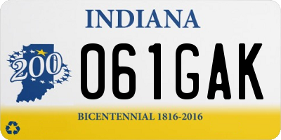 IN license plate 061GAK