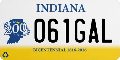 IN license plate 061GAL