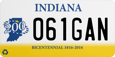 IN license plate 061GAN