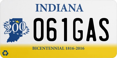 IN license plate 061GAS