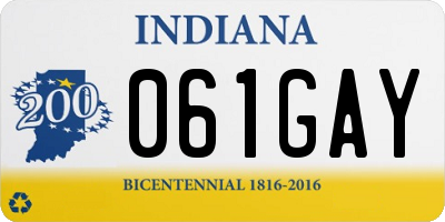 IN license plate 061GAY