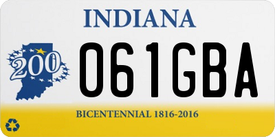 IN license plate 061GBA