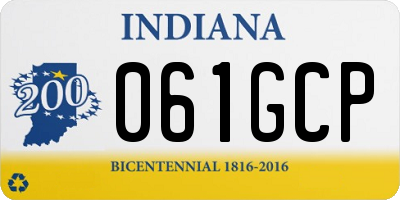 IN license plate 061GCP