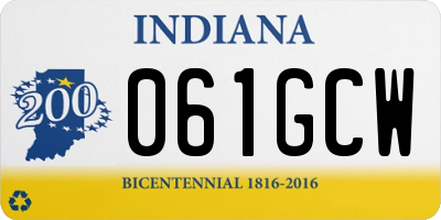 IN license plate 061GCW