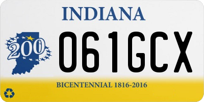 IN license plate 061GCX