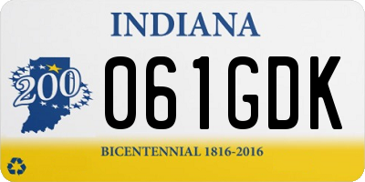 IN license plate 061GDK